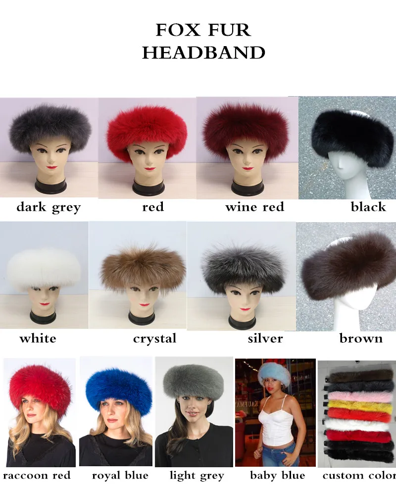 

New Fashion Wholesale Women Style Real Fox Fur Headband