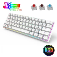 RK61 Mechanical Keyboard  TKL 61 Keys Wireless Bluetooth 2.4Ghz Three Mode 60% RGB Office Hot swappable keyboards Red Switches