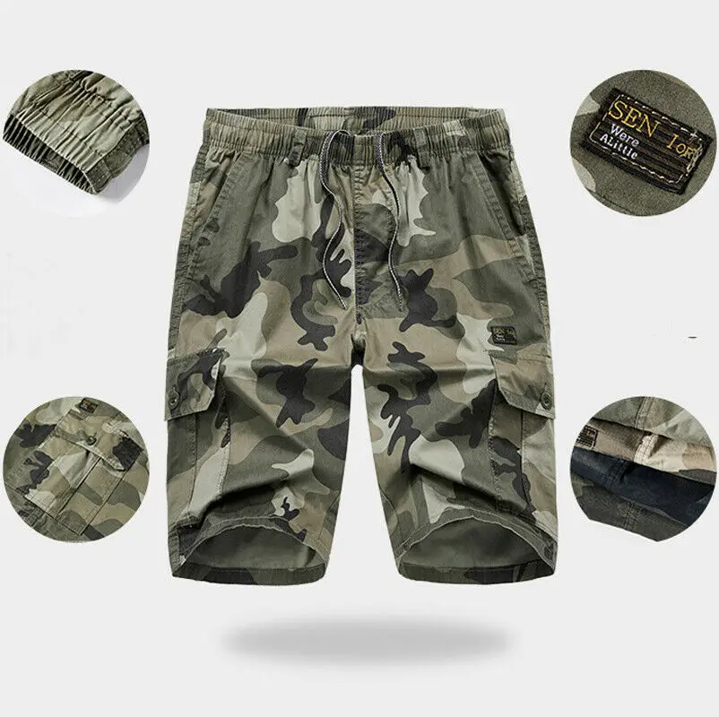 Мужские военные камуфляжные шорты-карго тактические брюки рабочие повседневные