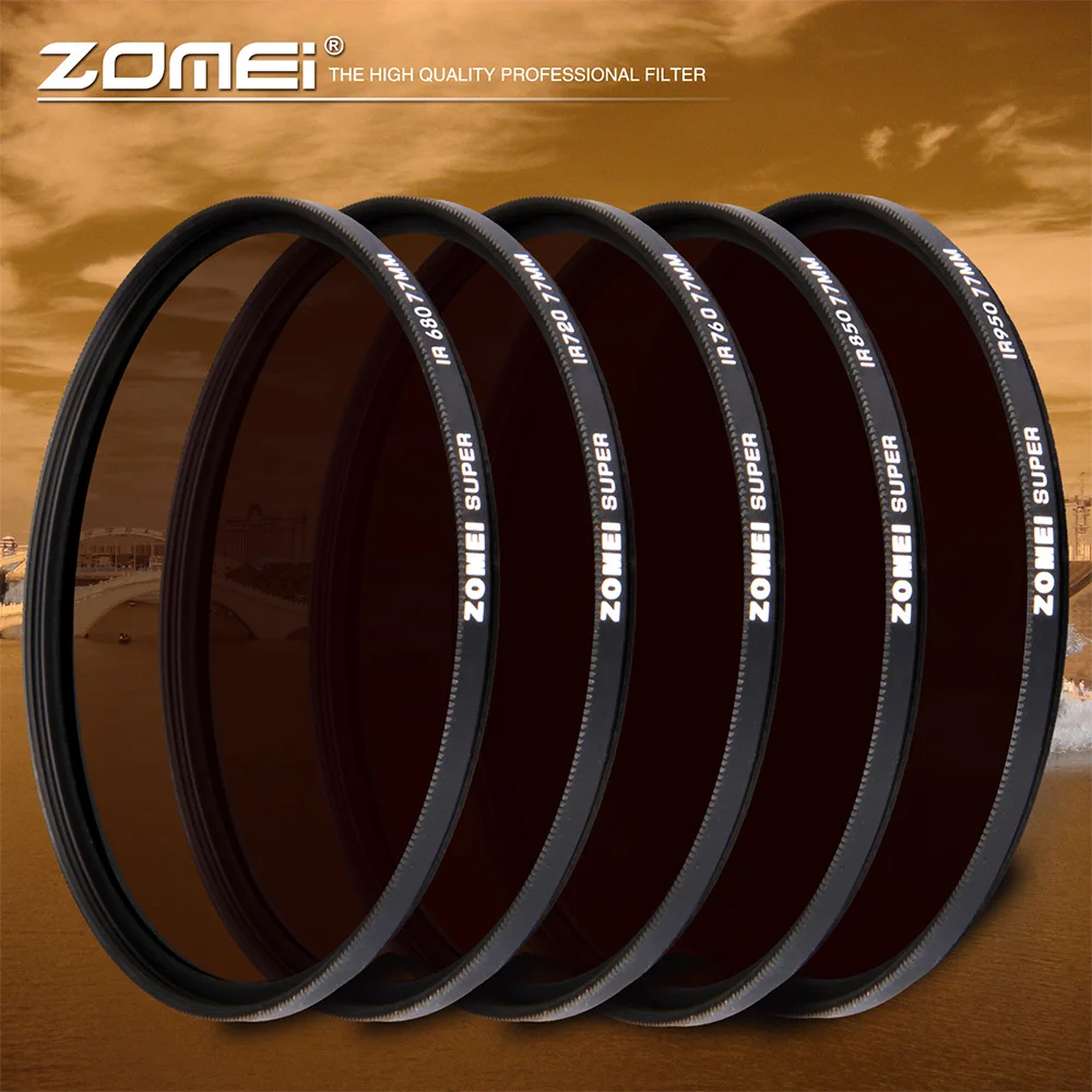 Zomei инфракрасный ИК-фильтр 680нм 720нм 760нм 850нм 950нм ИК-фильтр 37 мм 49 мм 52 мм 58 мм 67 мм 72 мм 82 мм для объектива камеры SLR DSLR