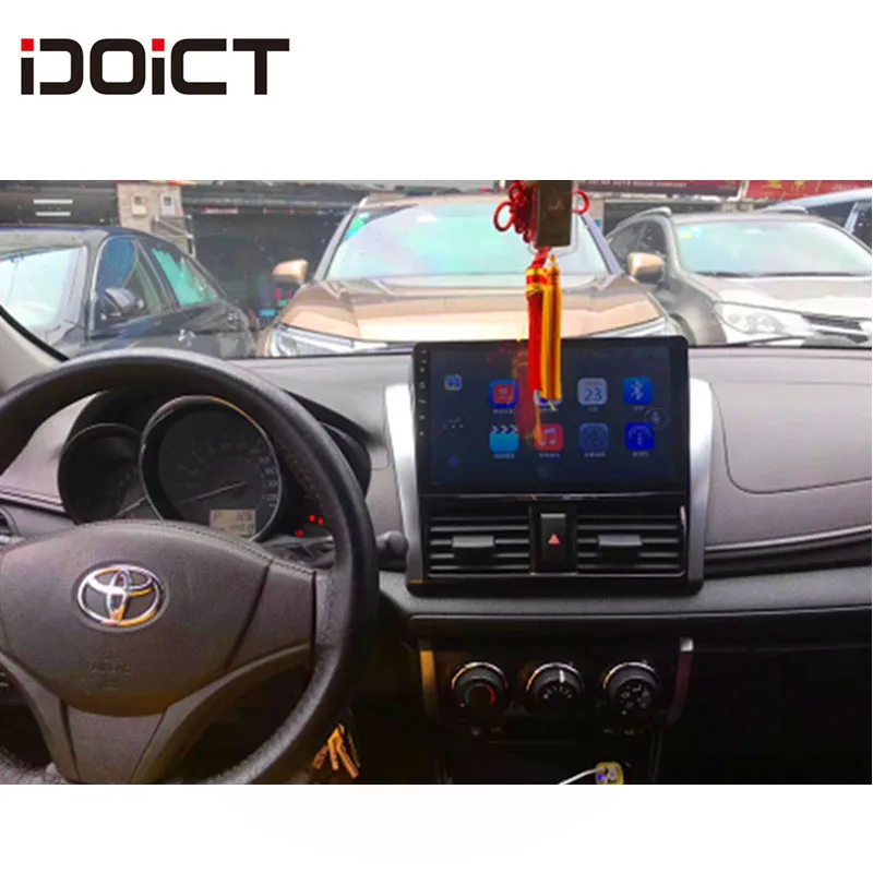 Автомобильный DVD плеер IDOICT Android 9 1 GPS навигация мультимедийный для Toyota Vios Yaris Radio 2014