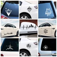 hot sale mountains and compass car sticker decal vinyl large art pattern art cars body stickers waterproof auto accessories