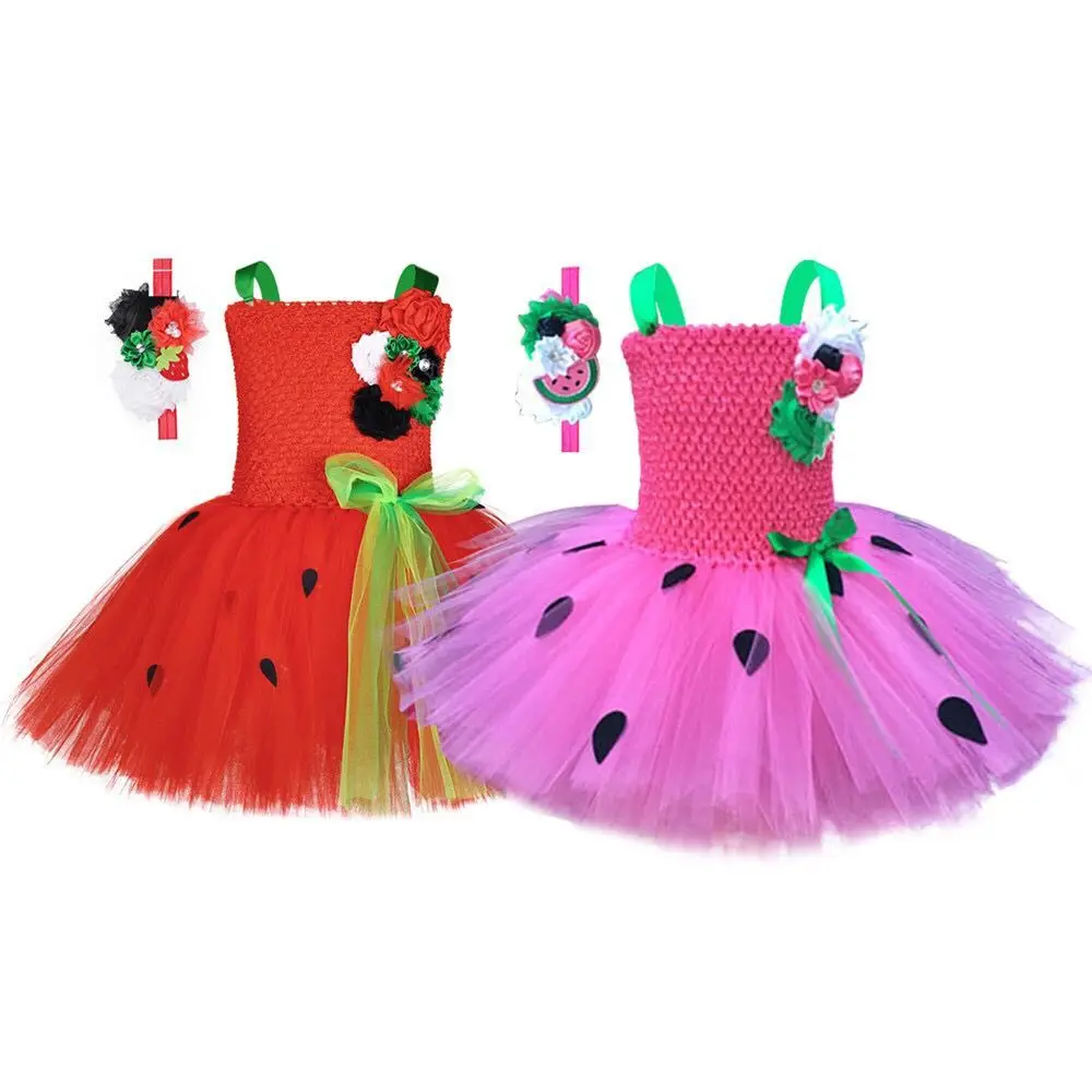Костюм для девочек с фруктами арбузом клубникой платье лолиты Тюлевая пачка
