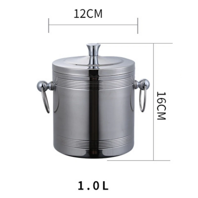 

HOT-Stainless Steel Double-Layer Ice Bucket Insulation Ice Bucket Bar KTV Ice Bucket Household Beer Bucket Ice Bucket