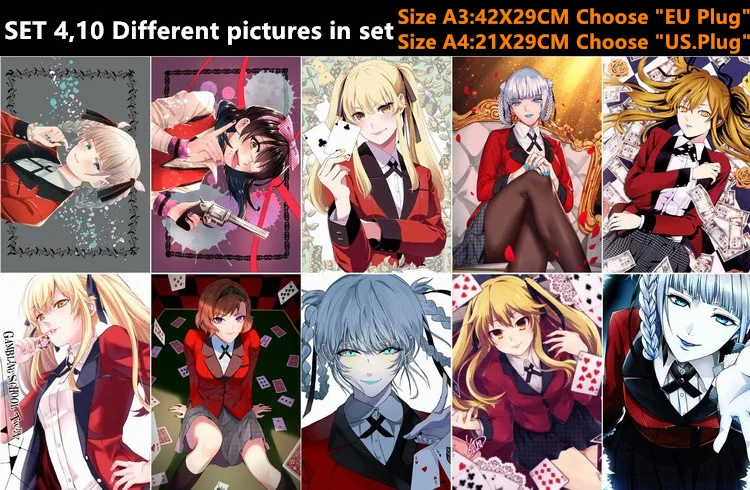 10 шт./лот аниме постер Kakegurui наклейка открытка игрушка Yumeko Jabami Mary Ryouta Kirari Midari Runa