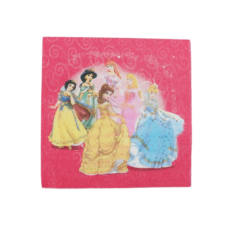 

Disney Princess Cartoon Characters Themes Disposable Cutlery Sets Napkins Paper Plates For Child Birthday Supplies Party Decor
