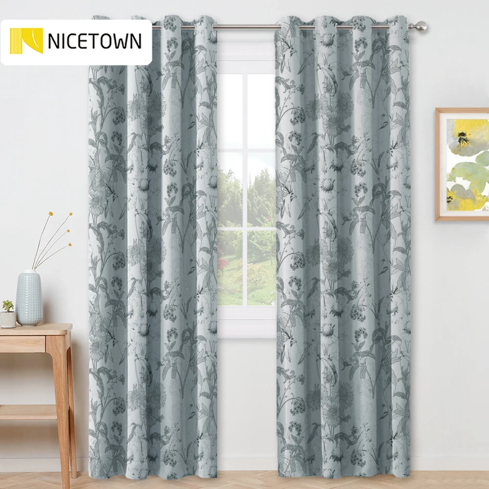 1 шт. светонепроницаемые шторы с цветочным принтом|Занавески| |