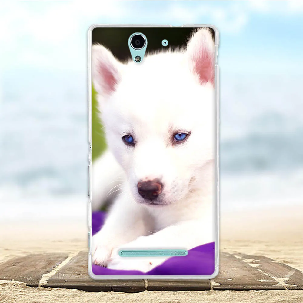 Двойной чехол для Sony Xperia C3/C3 Ультратонкий Мягкий силиконовый с 3d-рисунком C3 D2533 /