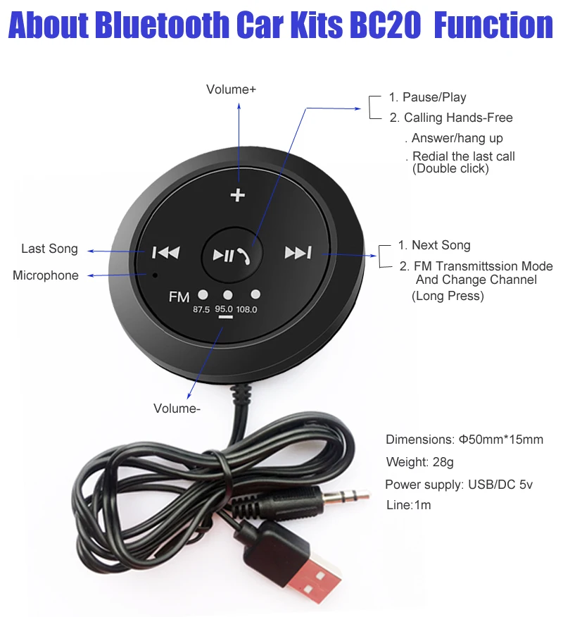 Bluetooth Aux беспроводной 3,5 мм автомобильный комплект музыкальный приемник адаптер громкой связи светодиодный дисплей Автомобильный дополнительный Громкоговоритель Поддержка для iPhone SiRi