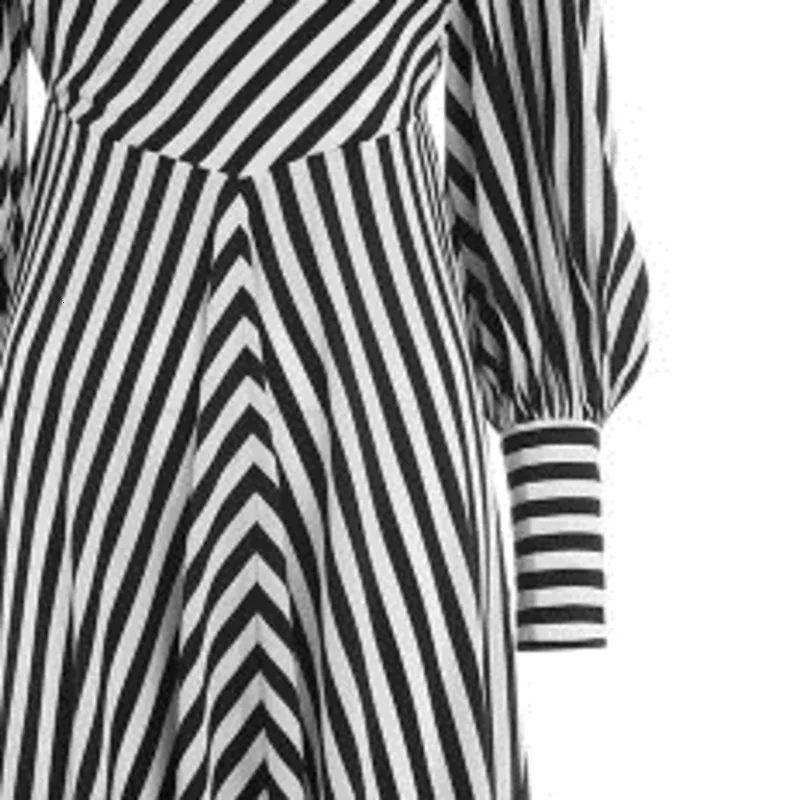 TVVOVVIN, женское платье, рукав-фонарик, стоячий воротник, в полоску, хлопковые платья, цвет совпадающего размера плюс, длинные летние платья, V334