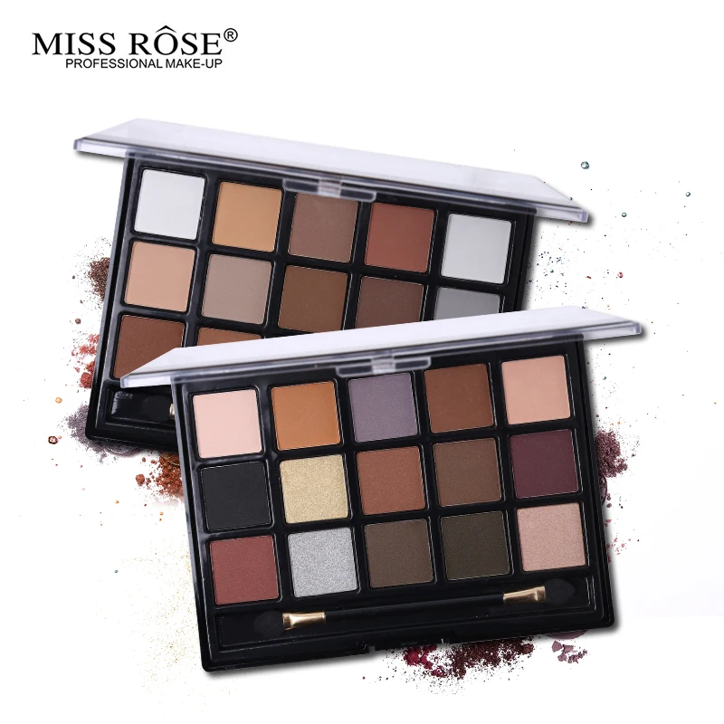 Miss Rose Профессиональный макияж 15 цветов Тени для век матовые тени палитра макияжа