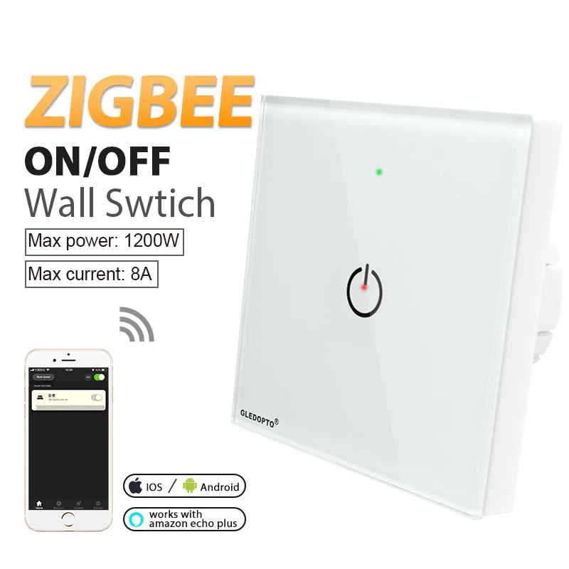 ZigBee 3.0 Smart Light Panel Switch controller Wall Remote Wireless Work with APP phone amazon echo plus gateway AC110-220V