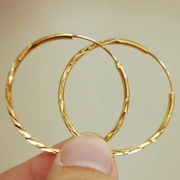 wholesale fashion jewelry gold color 1 4 inch diameter earrings for women geometrically embossed womens round earrings