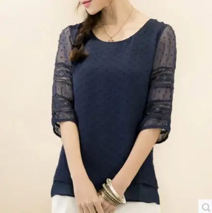 Женские кружевные блузки с коротким рукавом белые шифоновые женские топы