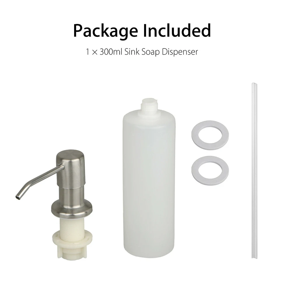 

300ML Stainless Steel Soap Dispenser Kitchen Sink Bathroom Soap Hand Liquid Pumps Bottle B99