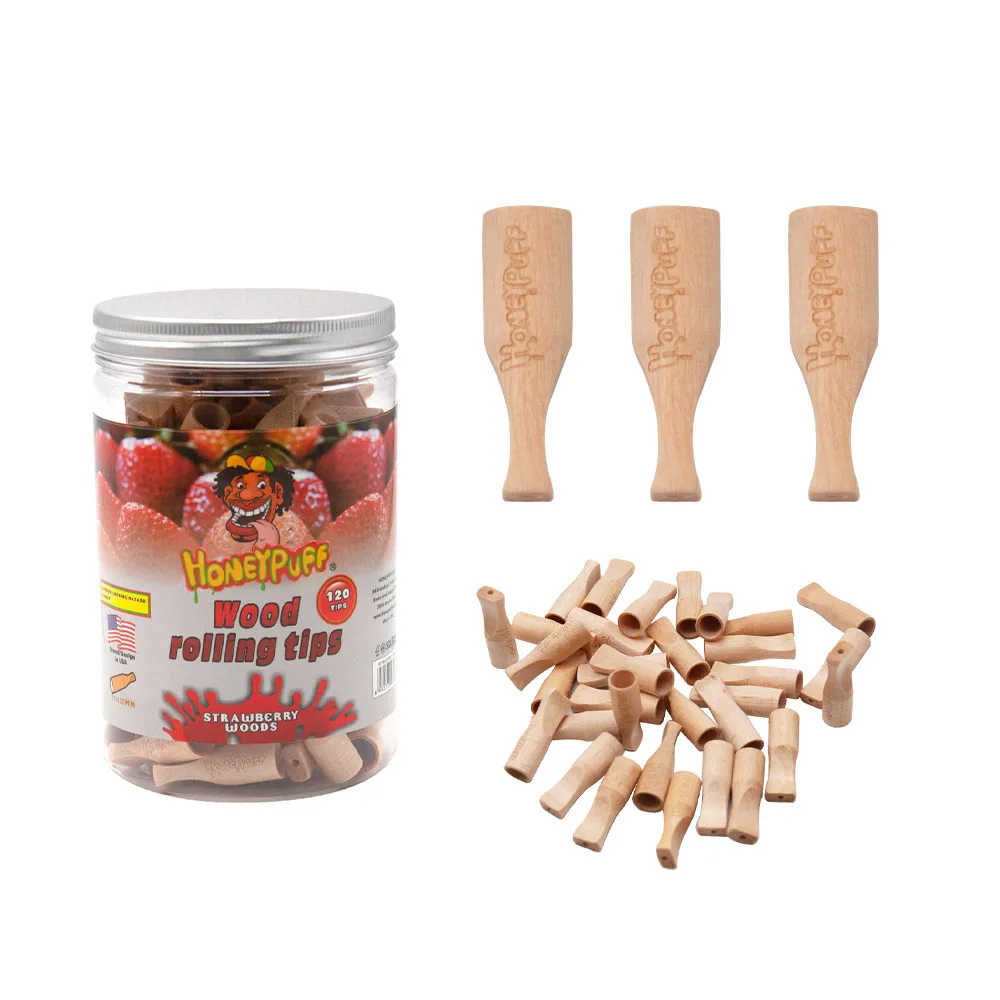 

60pc Wood Mouthpiece Filter Tips with Strawberry Flavor Natural Wooden Mouth Filter Tip Cigarette Holder Pipe weed accessories