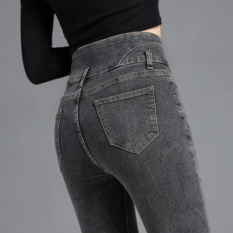 Толстые женские джинсы с флисовой подкладкой на осень и зиму в Корейском стиле