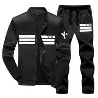 men sportswear sets running sports fitness tracksuit male two pieces sweatshirtsweatpant gym men outfit set size 9xl