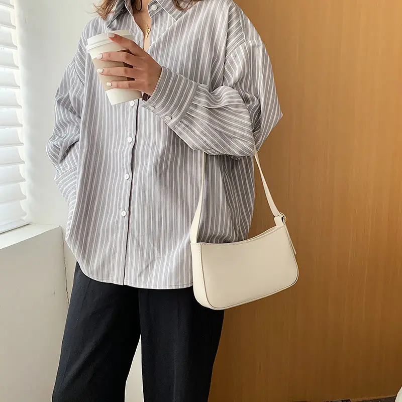 

Solid Color PU Leather Women Single Shoulder Bag Simple Fashion Female Handbags Elegant Design Ladies Small Square Underarm Bags