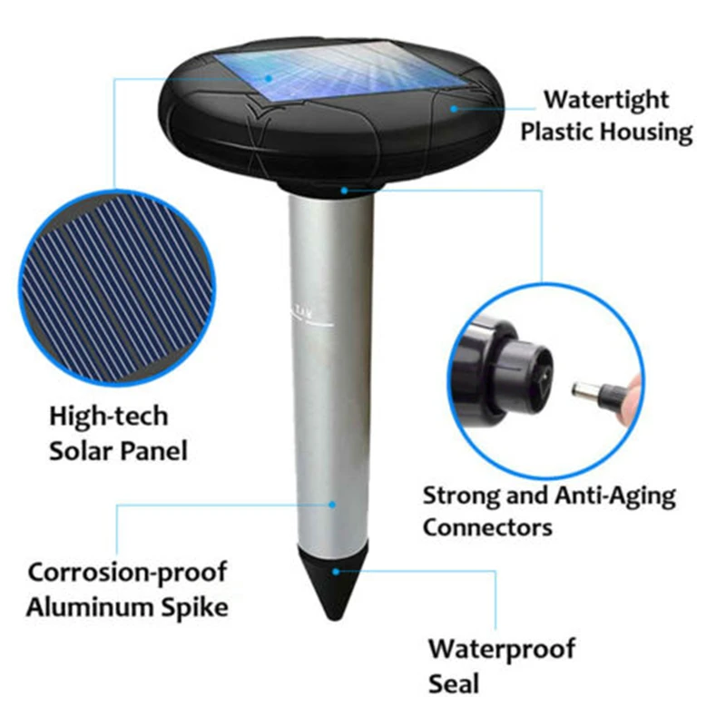 Ультразвуковой Отпугиватель вредителей устройство на солнечных батареях 2/4 шт. |