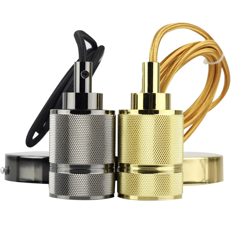 Подвесные светильники E27 в стиле индастриал алюминиевая винтажная лампа черного