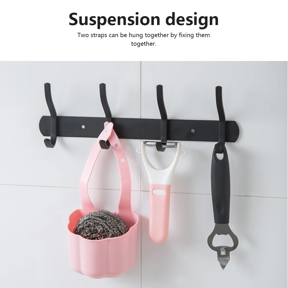 

Plastic Multifunctional Sponge Bathroom Sink Drain Rack Hanging Basket Cleaning Ball Kitchen Tool Keep Dry Hotel Storage Holder