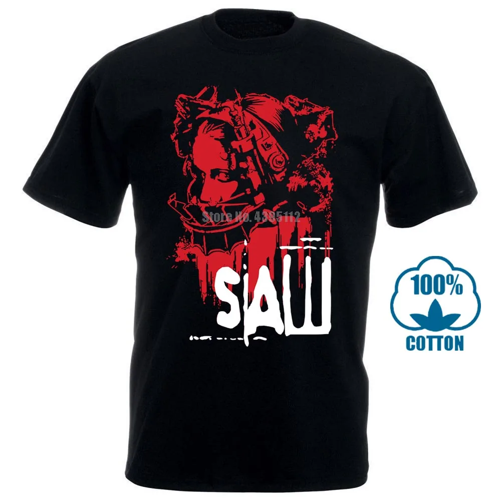 Мужская футболка с коротким рукавом принтом ужасов | одежда