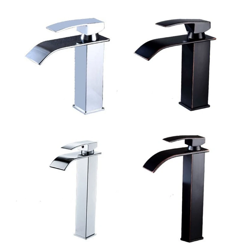 

Bathroom Sink Faucet, Waterfall Spout Basin Faucet, Cold and Hot Water Mixer Sink Tap, 360-Degree Rotation of Outlet