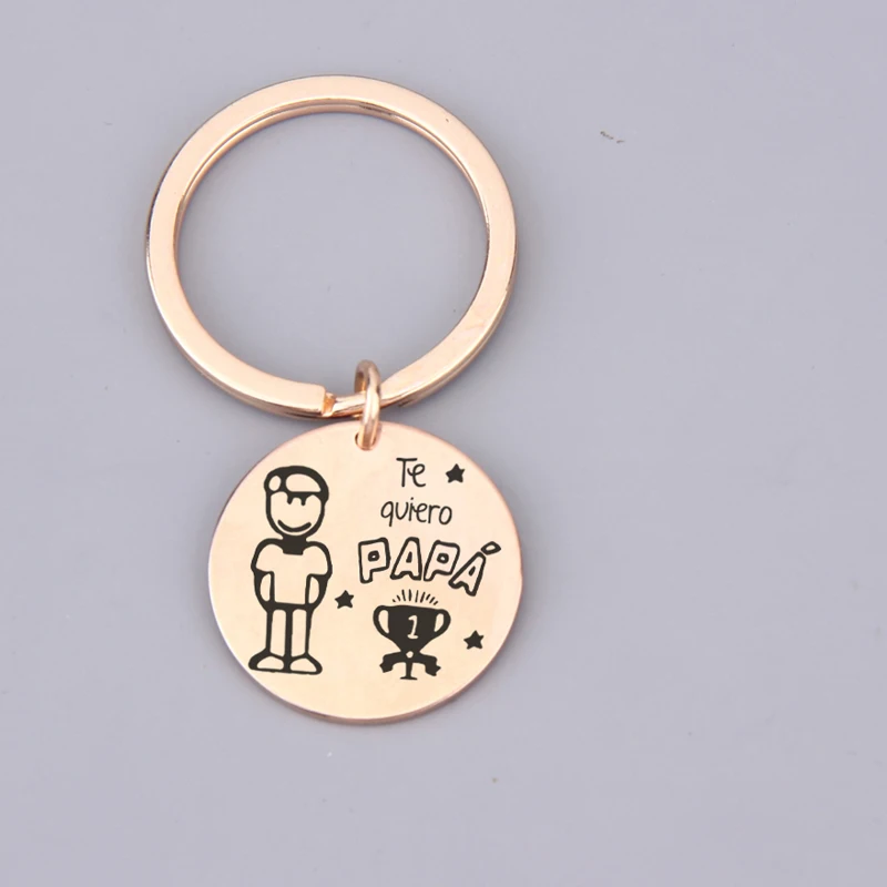 Итальянский брелок "Te quiero Papa" - гравированные брелоки в подарок для папы, держатели ключей трофеев, аксессуары на День отца или на день рождения папы.