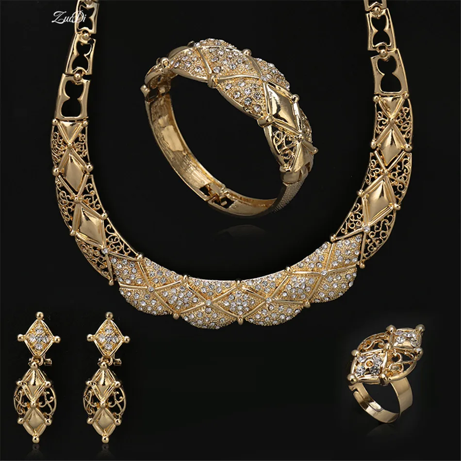 

ZuoDi Nigerian Weddingwoman accessories jewelry set Wholesale 2018 statement jewelry set Dubai Gold-colorful jewelry set Brand