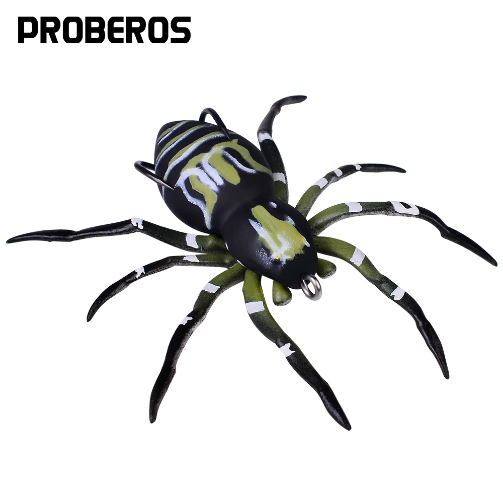 

PROBEROS 1PCS Floating Spider Bait 7.5cm-7g Silicone Fishing Lure Bionic Soft Wobbler Weedless Swimbait With Double Hook Pesca