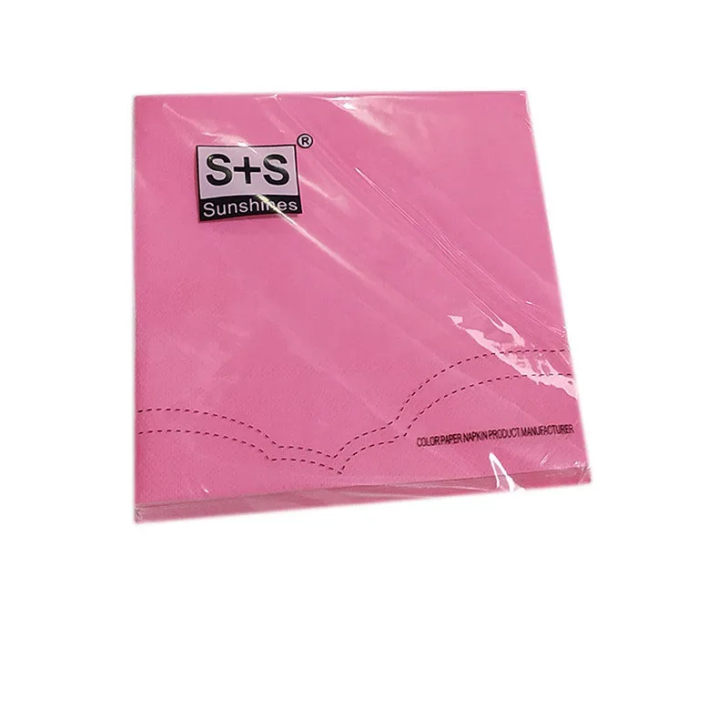 65pcs Birthday Wedding Decorations Pink Disposable Tableware Cups Plates Paper Straws Party Supplies Baby Shower Favors - Цвет: Napkins 20pcs