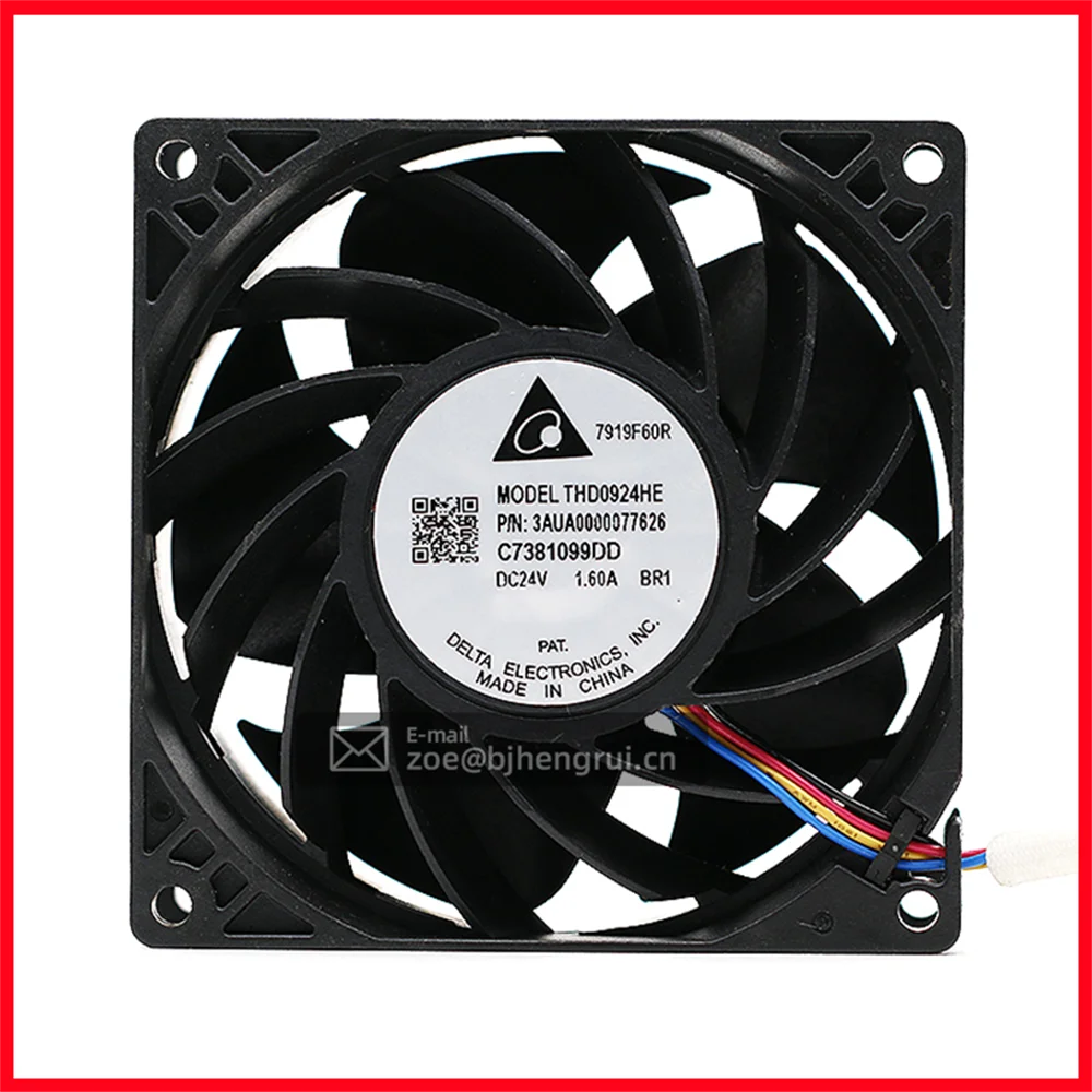 Оригинальный семейный вентилятор 9238 92*92*38 мм, 9 см, 24 В постоянного тока, а, 4 провода, маленький осевой вентилятор охлаждения ЦПУ для сервера