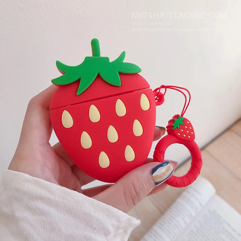 Strawberry Fruit Case For Apple Airpods Wireless Bluetooth Earphone Silicone Headphone Cases 2 Protective Cover | Электроника
