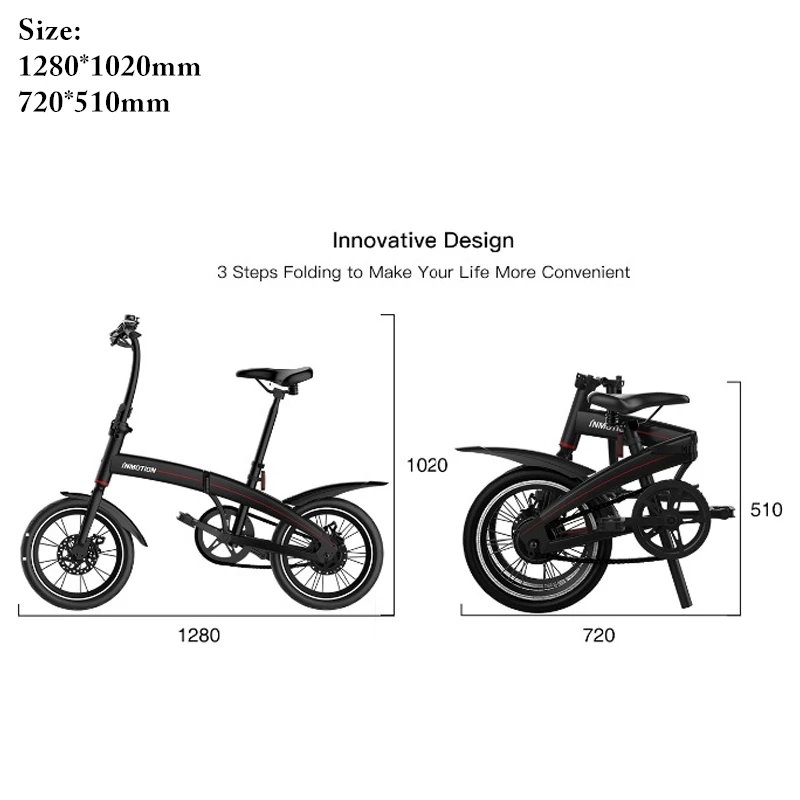 Складной электровелосипед INMOTION P3 Электрический скутер с двойными дисковыми