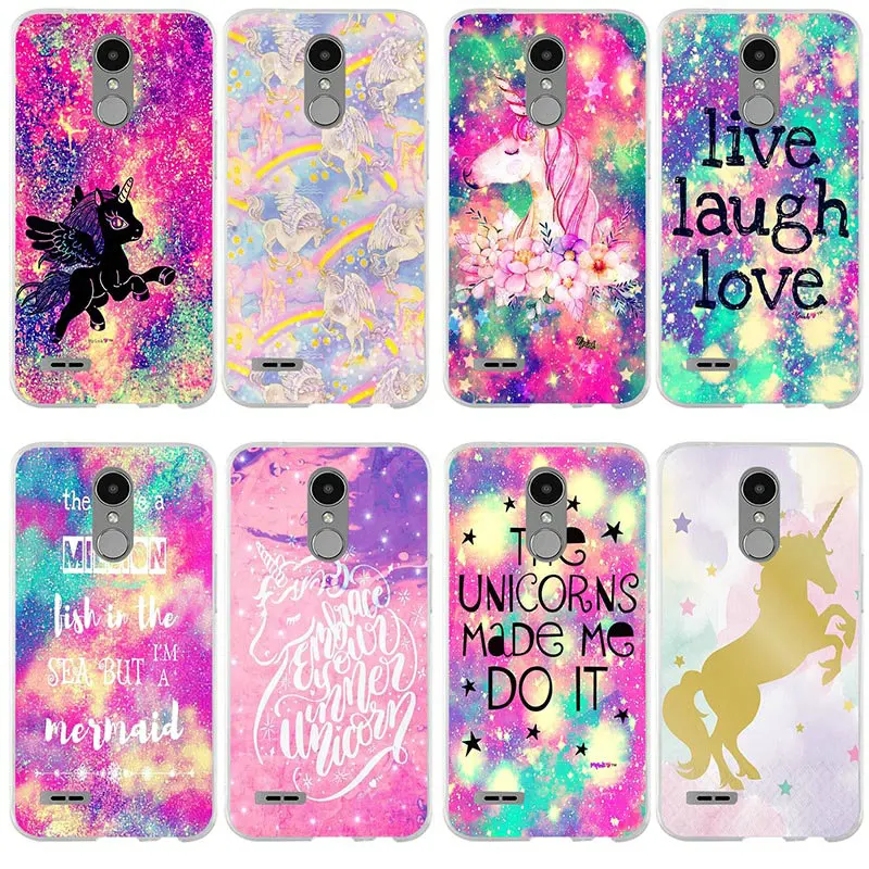 Glitter and Unicorns Soft Mobile Phone Accessories for LG V10 V20 V30 G2 G3 Mini G4 Stylus G5 G6 G7 K4 K7 K8 K10 2017 2018 |