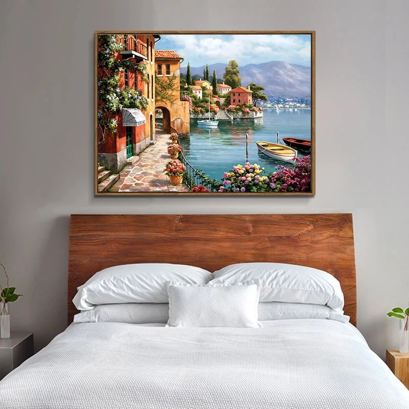 

5D Diy Diamond Painting European Street Architecture Diamond Painting Square Diamond Art Wall Poster Embroidery Home Decoration
