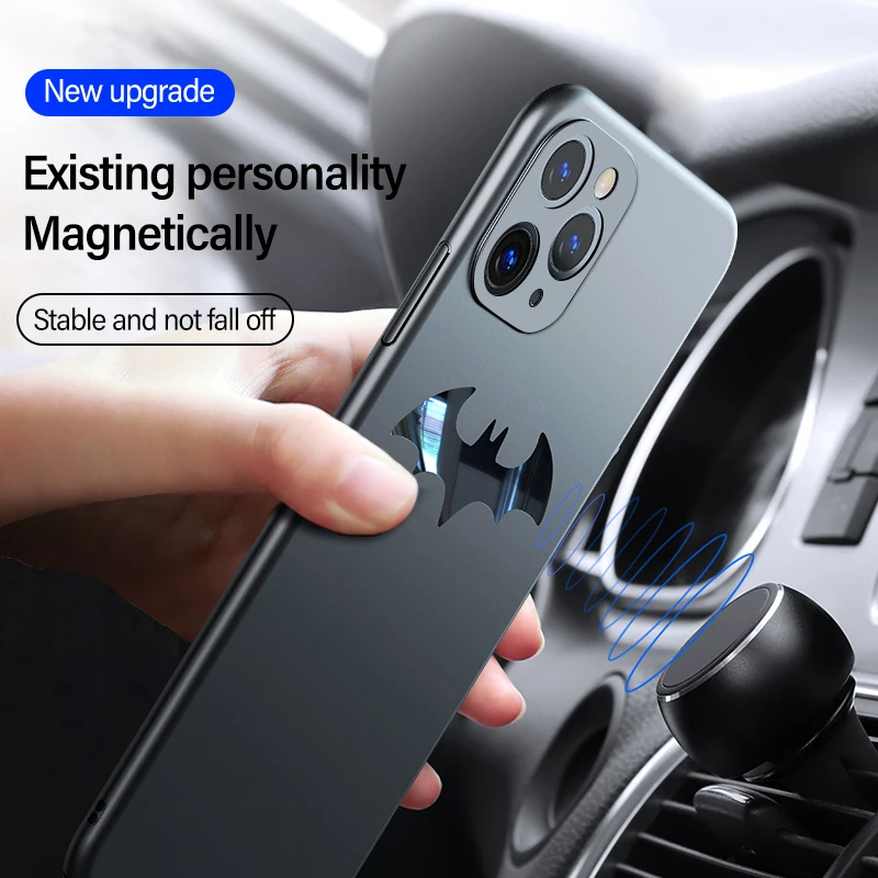 Ultra-thin Matte PC Metal Bat Phone Case For iPhone 11 Pro Max SE XSmax XR XS X 8 7 6 Plus Luxury Magnetic Protection Cover
