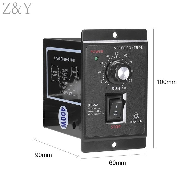 1Pc 400W AC Motor Speed Controller Pinpoint Regulator Forward And Backward 220V 50Hz 60Hz Mini Control Unit | Обустройство дома