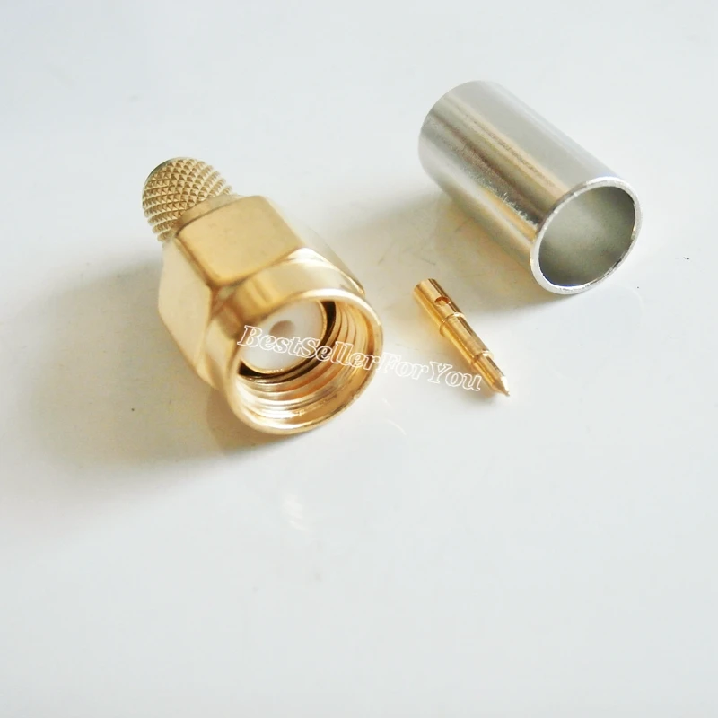 

10Pcs SMA male plug crimp RG58 RG142 LMR195 RG400 Coaxial cable straight RF Connector