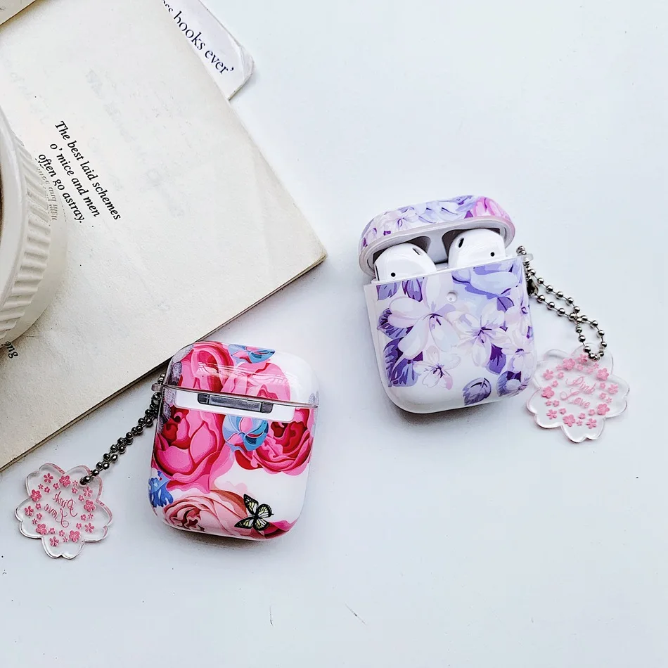 Беспроводной чехол для наушников для Airpods, чехол, Роскошный милый цветок, чехол для наушников для Apple Air Pods 2, чехол, защита, аксессуары для кожи