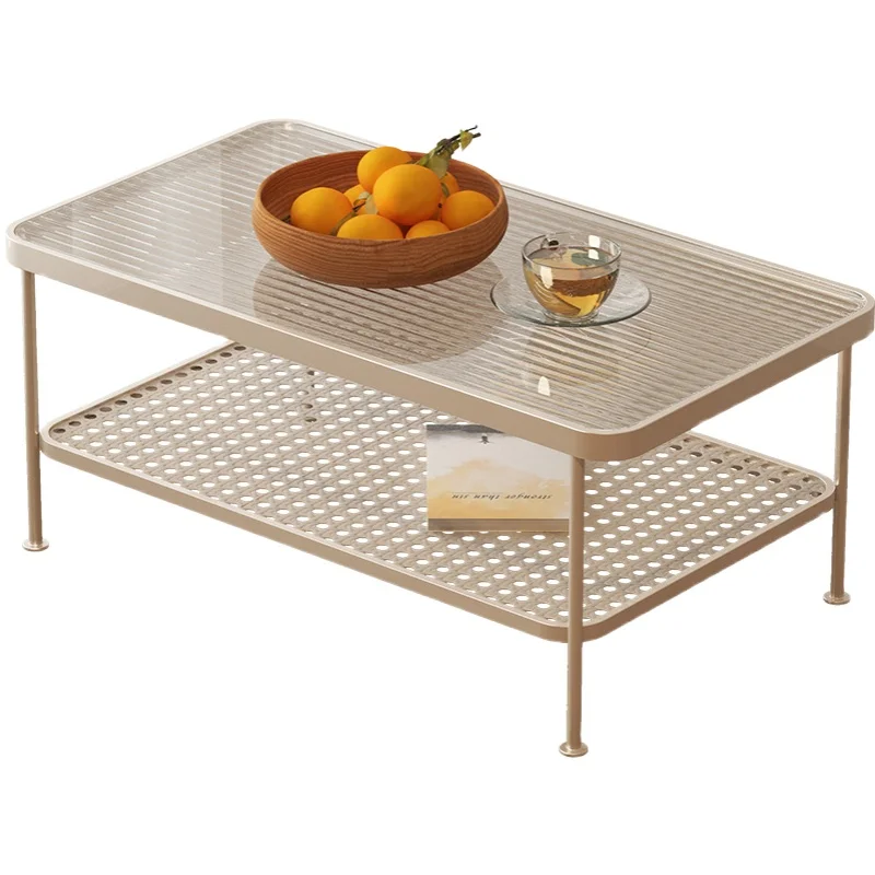 Louis Fashion Tea Table Modern Caisecai Light Luxury Changhong Glass Rattan Japanese Simple Sofa Side Net Black | Мебель