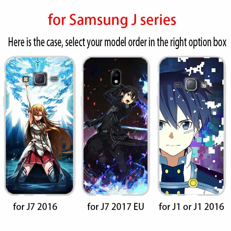 Чехол для телефона Sword Art Online SAO Anime чехол Samsung Galaxy J6 J4 J8 J7 2018 Plus J3 J5 Prime Pro 2017 2016 Casse |