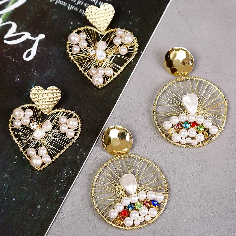 Женские серьги ручной работы в стиле барокко модные геометрические форме капли