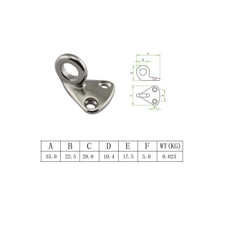 

5PCS Closed Eye Fender Hook Stainless Steel 316 Marine Boat Hardware Fender Hook Accessories Parts
