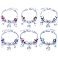 antique original tree flower elephant colorful crystal charm bracelets for women glass beads bracelet bangle jewelry gifts