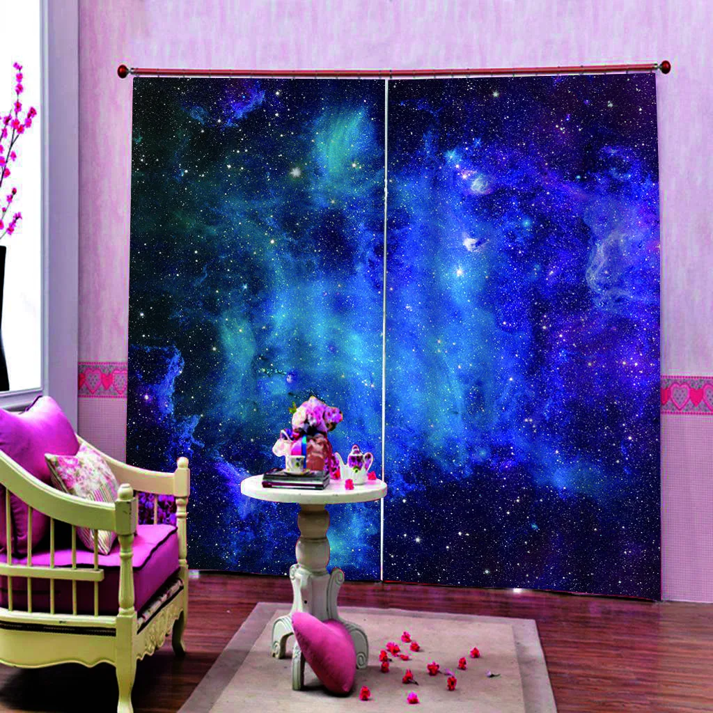 Шторы с изображением голубого неба 3D занавески s образной звездой для гостиной