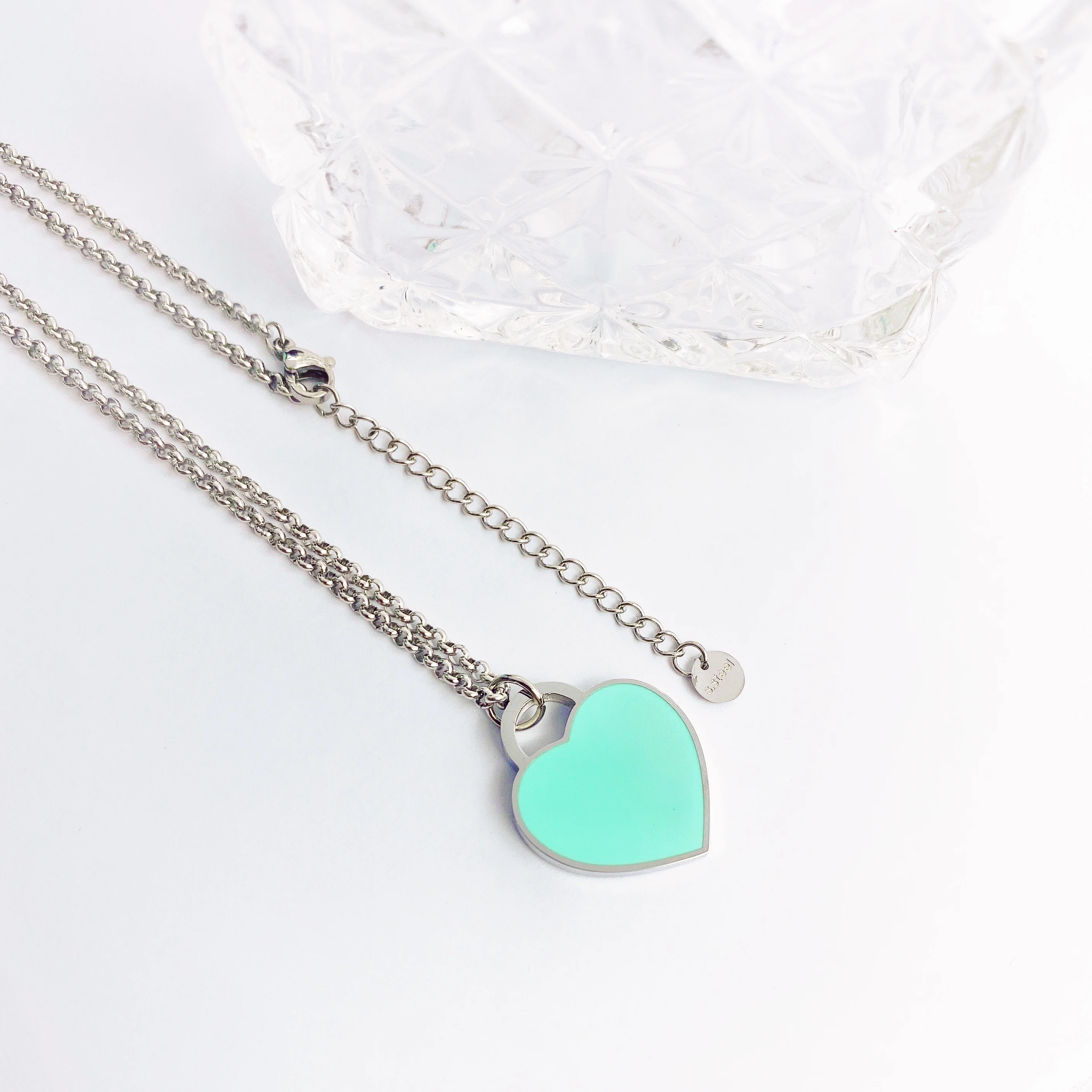 Новое поступление Любовь Двойное сердце Эмаль верхняя одежда FOREVER Love из