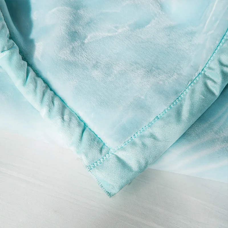 

4 Kg Green Plant Print Double Layer Warm Cloudy Blanket Super Soft Winter Heavy Blankets Thick Fluffy Soft Bed Cover 200*230 cm