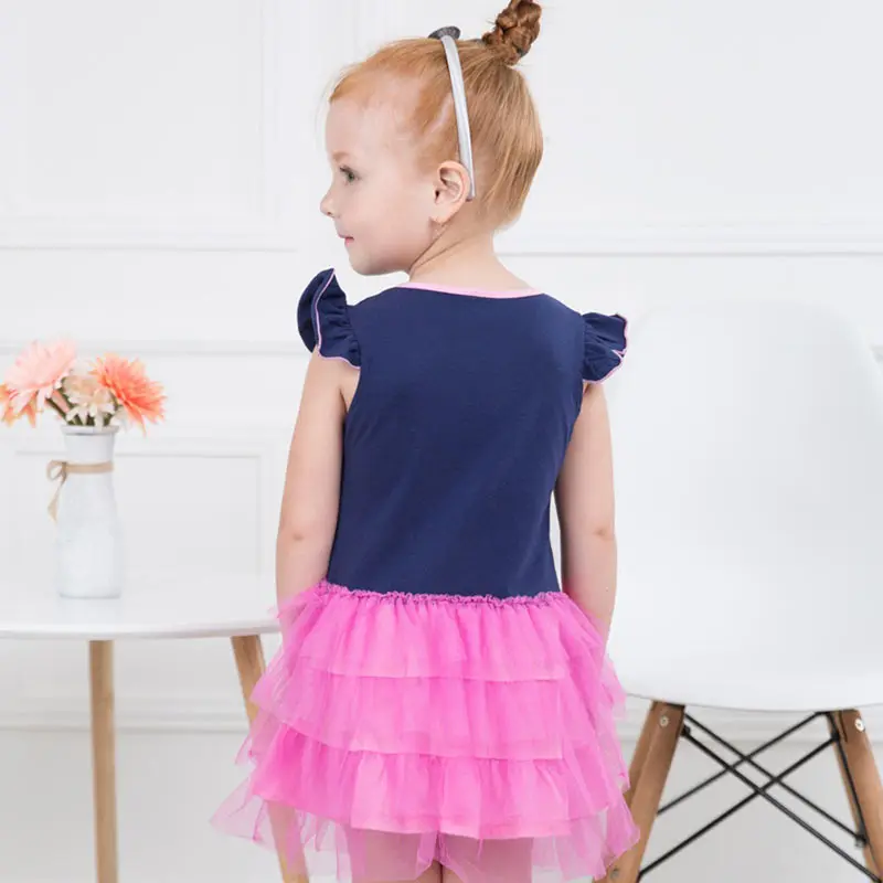 Dxton 2019 Kids Dress for Girls Butterfly Print Summer Flare Sleeve Girl Toddler Birthday Costum Children Clothes | Детская одежда и